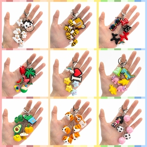 Chaveiros de PVC Multi-Charm para Alimentos e Plantas, Estilo Fofo com Frutas, Cactos e Sorvetes, Flexíveis para Chaves, Bolsas e Anéis - Product Image 3