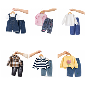 Assortiment Aléatoire Vêtements Enfants Garçons Filles Ensemble Hauts Manches Longues et Pantalons en Jean Assortis pour Importateurs Modèle Mixte CN/GUA 2026.4 - Product Image 2