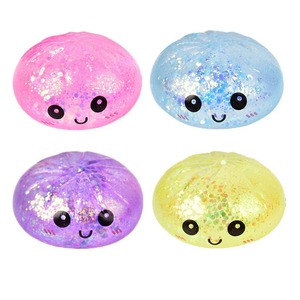 Juguete elástico de azúcar de malta con forma de moño y cara sonriente colorida, de rebote lento, juguete de comida, Ling Squishy, moño al vapor con purpurina, Baozi, caja misteriosa - Product Image 5