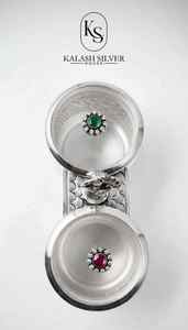 Juego de Recipientes para Frutos Secos de Plata Hechos a Mano con Tapas Decorativas, Frascos de Almacenamiento Premium para Regalos, Decoración del Hogar y Uso en Pooja - Product Image 2