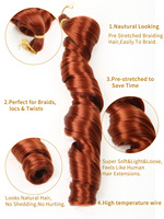 Extensions de cheveux synthétiques bouclés en vrac, style queue de cheval, ondulations lâches, boucles françaises, 150g, 24 pouces, tissage simple, vente en gros pour revendeurs