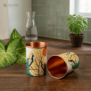 Oriental Design <b>copper</b> glass With Bird And Tree Pattern Reusable For Afternoon Tea Adults Gift - Product Image 6