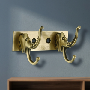 Porte-serviettes mural vintage en métal double niveau en forme d'éléphant, en fonte, résistant à la rouille, à fixer au mur - Product Image 5
