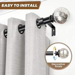 עיצוב משובח מוט <span class=keywords><strong>drapery</strong></span> יחיד עם סנפירי זכוכית מעוצבים בסגנון כפרי עבור משרד מלונות - Product Image 3