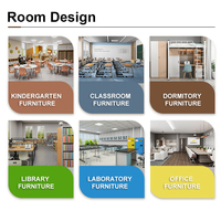 Lit superposé moderne pour dortoir scolaire avec bureau, armoire, cadre en métal et escalier pour 2 personnes