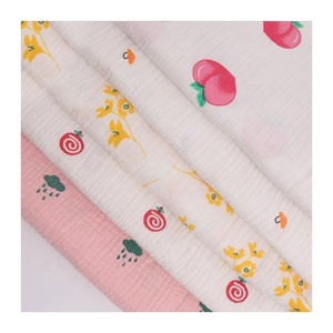 White Print Bamboo Muslin Fabric <strong>Wholesale</strong> Custom Cotton <strong>Double</strong> <strong>Gauze</strong> 100 Cotton for Baby China Poplin Fabric Shirting Fabric - Product Image 6