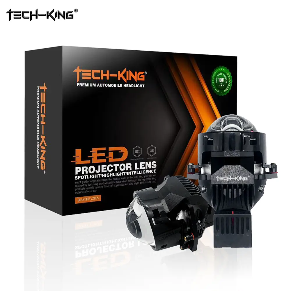 TECH-KING светодиодный лазерный проектор с объективом, 3 дюйма, светодиодная фара, 100 Вт, ближний свет, 150 Вт, высокомощный свет, выход 6000K белый