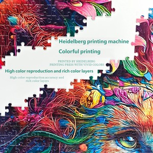 Puzzles en papier personnalisés en gros, 1000 pièces, collages amusants d'animaux (chien, chat, lapin), jouets éducatifs, jeux de société en boîte - Product Image 4