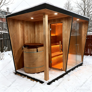 Phòng xông hơi khô bằng gỗ tuyết tùng đỏ hiện đại, lắp ghép sẵn, ngoài trời, công suất 9KW, sử dụng lò đốt củi, dành cho spa sức khỏe - Product Image 1