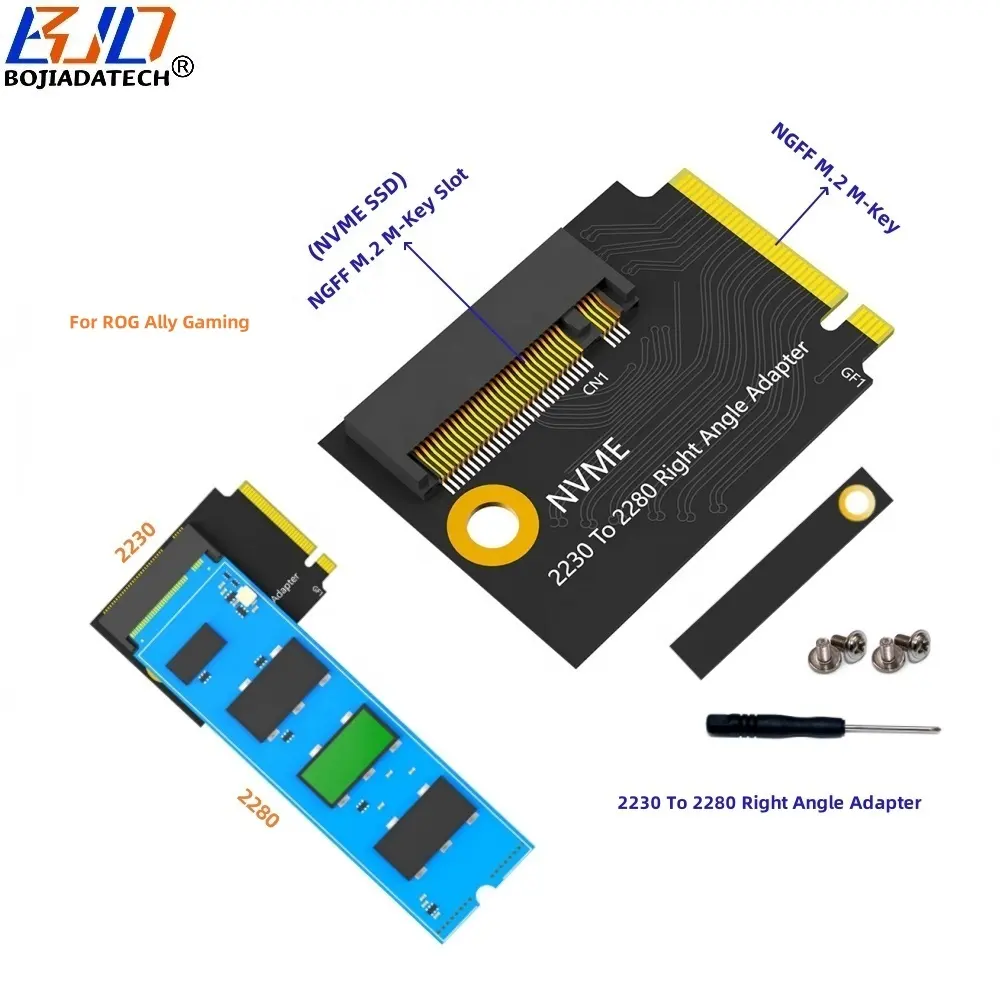 2230 sudut kanan M2 Key-M antarmuka ke 2280 NGFF M.2 m-key B + M NVME SSD Extension Converter kartu adaptor untuk ROG Ally Gaming