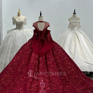 Robe de soirée vintage XS219 à manches courtes, bordeaux, pailletée, pour soirée - Product Image 6