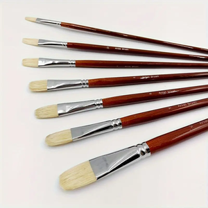 ชุดแปรงทาสีสำหรับศิลปินมืออาชีพ BOMEIJIA A6105Z 7 ชิ้น แปรงหัวฟิลเบิร์ตด้ามยาวสำหรับงานเพ้นท์ - Product Image 4