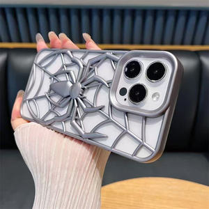 เคสโทรศัพท์ลายการ์ตูนสไปเดอร์แมนแบบกลวงชุบเงินสำหรับผู้ชาย แฟชั่น สำหรับ iPhone 16 15promax 11 12 13 14 15 Pro Max - Product Image 6