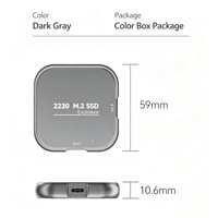 Boîtier compact pour SSD NVMe M.2 2230 - Disque dur externe - 256 Go - Haute vitesse - USB-C