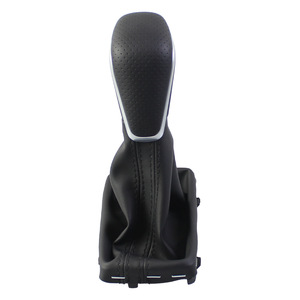 Audi Gear <b>Knob</b> QZXN-C20 Black Plastic Rustproof Flat Leather Perforated Leather <b>Shift</b> <b>Knob</b> For AUDI(RA) - Product Image 2