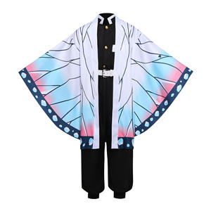 Disfraz de <span class=keywords><strong>Cosplay</strong></span> de Kimetsu No Yaiba Unisex Uniforme Kimono de Kochou <span class=keywords><strong>Shinobu</strong></span> Set Top Pantalones Poliéster para Fiestas de Halloween y Navidad - Product Image 4