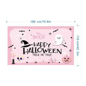 Happy Halloween Party Background Decor sfondo Pumpkin Ghost Spooky Castle Photo Background Banner Indoor Outdoor