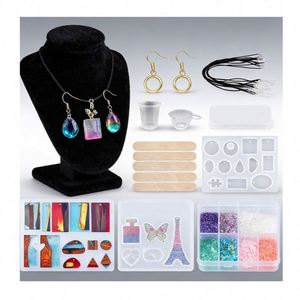 Kit de fabrication de bijoux en résine, modèle UV, moules en silicone transparent durcissables à la lumière UV, outils, accessoires, fournitures, matériaux pour porte-clés - Product Image 3