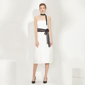 De moda de cóctel damas vestido blanco cumpleaños fiesta hendidura Maxi vestido - Product Image 6