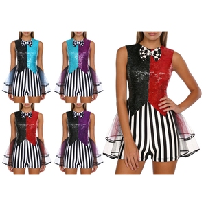 Mono de baile para mujer de talla grande, disfraz de Sombrero Loco, mono de tul con lazo y volantes, disfraz temático de payaso loco - Product Image 1