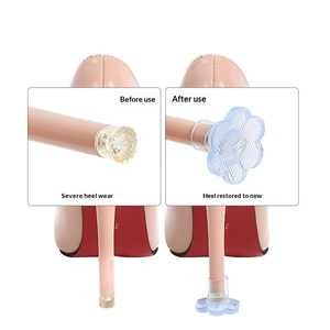 Protège-talons silencieux antidérapants et résistants à l'usure à motif floral pour talons fins et hauts, pour la danse latine féminine - Product Image 2
