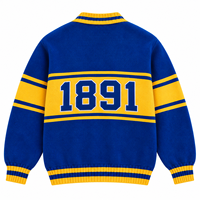 Pull personnalisé avec logo OEM pour homme, pull d'hiver décontracté brodé, tricot ample, veste universitaire, cardigan tricoté pour homme