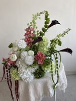 Boule de fleurs PPS de qualité supérieure, rose, blanc, vert, colorée, arrangement floral pour la décoration de table de mariage ou d'événement