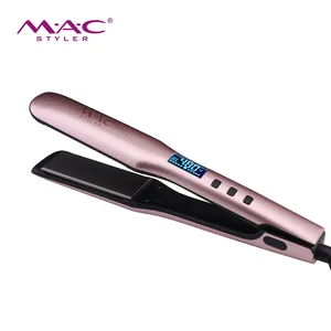 MAC Styler pelurus rambut pelat lebar, pelurus rambut Titanium warna merah muda 480F besi datar