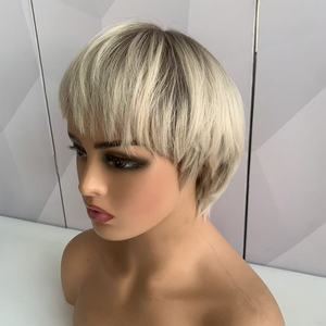 Peluca de Cabello Corto con Parte Superior de Seda y Encaje Mono, Cabello Virgen Europeo para Mujeres Blancas, <span class=keywords><strong>Pelucas</strong></span> Médicas para <span class=keywords><strong>Alopecia</strong></span> y Pérdida de Cabello, Envío Inmediato - Product Image 2