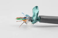 Cable U/UTP F/UTP Cat5e Blindado de Acero, 4 Pares, 8 Hilos, Cobre Puro, Blindaje de Aluminio, para Exteriores, Resistente a Ratas