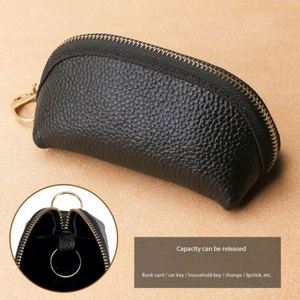 Porte-clés multifonctionnel en cuir avec fermeture éclair, design compact et pliable, grande capacité, unisexe, pour ranger les clés de voiture, pour un usage quotidien - Product Image 5