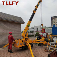 Mini-grue araignée électrique portable sur chenilles de 5 tonnes, pliable, télécommandée, hauteur de levage 17 m