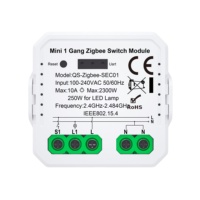 Module de commutateur relais miniature avec fil neutre Tuya Smart ZigBee 1 gang Commutateur mural universel sans fil prend en charge la télécommande RF 10A