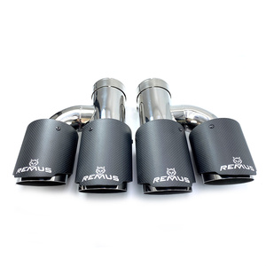 Ống xả kép kiểu H bằng thép không gỉ Remus, chất liệu sợi carbon (trái + phải), dành cho xe hơi, dùng được cho nhiều loại xe, dành cho BMW - Product Image 1