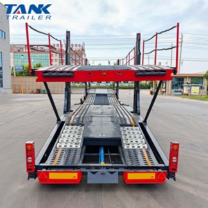 Semi-<span class=keywords><strong>remorque</strong></span> transporteur de voitures hydraulique personnalisé à double étage pour 8 véhicules, destiné au marché du Kazakhstan - Product Image 4