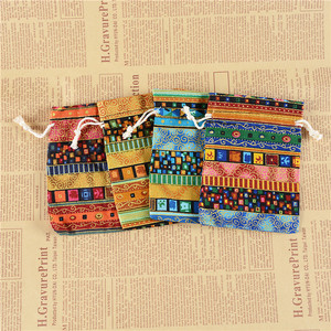 Gros Style Ethnique Wenwan Bouddhiste Perles Sac De Rangement Petit Coton BIJOUX Porte-Monnaie SACchet Cosmétique Sac Élégant Cordon De Serrage - Product Image 6