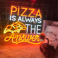 Letrero LED de Neón Personalizado PIZZA con Control Remoto, Material de Silicona Impermeable IP67, Iluminación Publicitaria para Hogar, Taxi y Automóvil