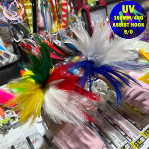 Señuelo de Pesca de Arrastre para Pesca Mayor, 160 mm, 46 g, <span class=keywords><strong>Punta</strong></span> de Metal ABS, Cola de Pluma, Resina con Brillo UV en la Oscuridad, para Atún, Pez Rey, Río, Lago - Product Image 5