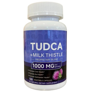 120 Capsules Végétales de Chardon-Marie TUDCA 1000mg pour le Soutien Hépatique, Détoxification du Foie et Soutien de la Santé Intestinale - Complément Alimentaire en Vrac - Product Image 1