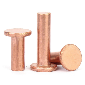 Rivets plats en cuivre de haute qualité, rivets solides en cuivre pur, rivets plats en cuivre massif - Product Image 1