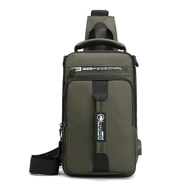 Men Daily Fashion Sling Crossbody Bag USB Large Capacity Unti-theft Soft Backpack OEM Customized Accept