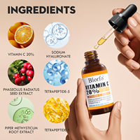 Blorfo Sérum à 20 % de Vitamine C Liquide Enrichi en Peptides pour le Visage et le Corps Hydratant Blanchissant Anti-Âge Lissant