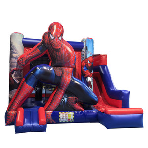Casa di rimbalzo di Spiderman commerciale con scivolo per bambini saltellanti gioco rimbalzante rimbalzo uomo ragno gonfiabile castello buttafuori - Product Image 1
