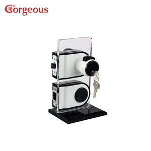 European Ball <strong>Knob</strong> <strong>Black</strong> White Zinc Alloy Glass <strong>Door</strong> Cylinder Lock Tempered Glass Durable Key Operated Anti-Theft Office Central - Product Image 2