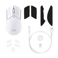 Rekomendasi tinggi Hyper X Pulsefire Hase 2 Mouse Gaming ringan nirkabel dengan pencahayaan RGB daya tahan baterai hingga 100 jam-Putih