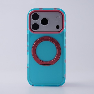 Luxury Matte Translucent Magnetic Phone Case for iPhone 17 14 15 16 Pro Max With 360° Metal Ring <b>Stand</b> Bumper Protective Cover - Product Image 6