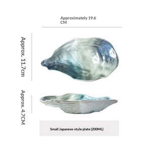 Ciotola Decorativa in <span class=keywords><strong>Ceramica</strong></span> a Forma di Conchiglia 8-10 Pollici, Piatto per Ostriche e Frutti di Mare in Porcellana - Product Image 3