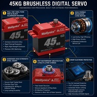 Moteur servo numérique sans balais Waillynice 20KG 45KG 60KG 8.4V HV IP67 étanche avec engrenages en acier pour voiture RC 1/8 1/10 et bras robotique