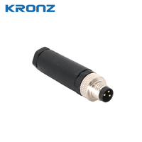 Ensemble de prises d'aviation KRONZ M8 3 broches/4 broches (3P 4P) Connecteur mâle-femelle étanche IP67 en alliage avec verrouillage par poussoir pour capteurs