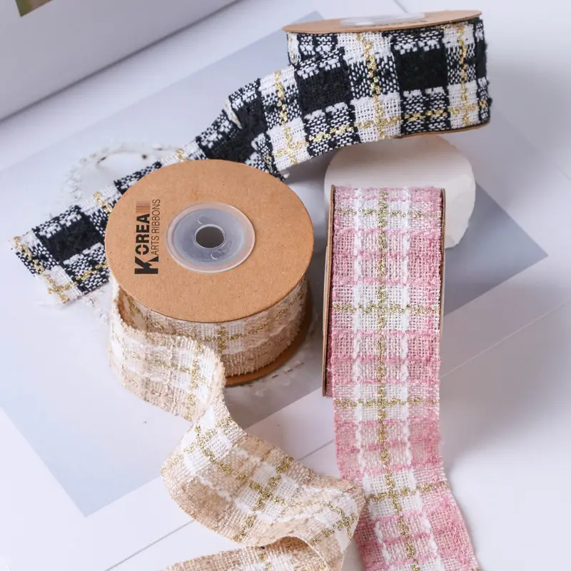 cotton and hemp knitting small fragrance style ribbon DIY bow hair decoration flowers gift package ribbon